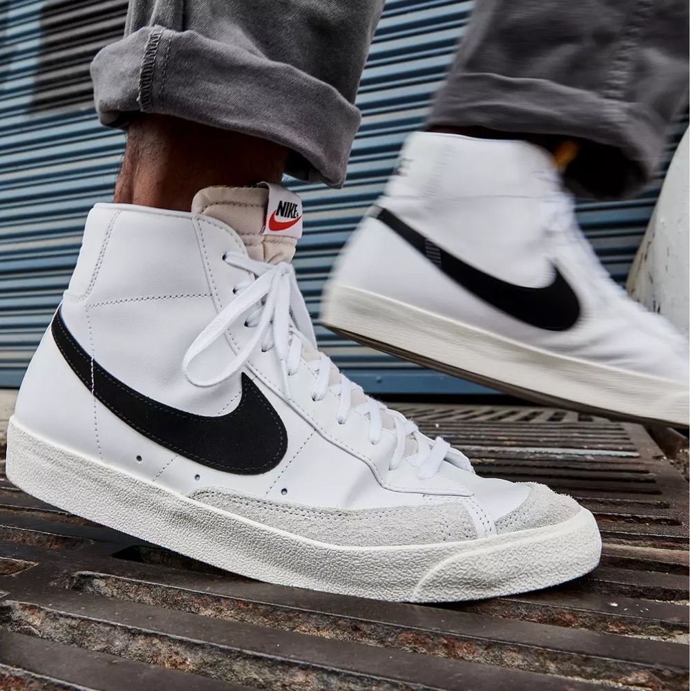 Nike Blazer Mid ‘77 Vintage White Black Gym Shoe - Picture 3 of 14